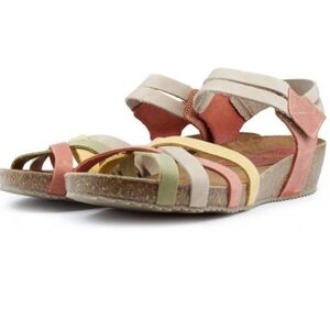 InterBios women leather sandals 38 colorful casual vacation Y2K office retro